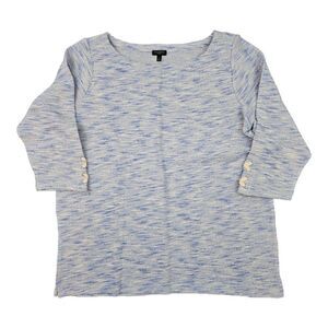 Talbots Light Blue Sparkly 3/4 Sleeve Light Weight Sweater Size 1X